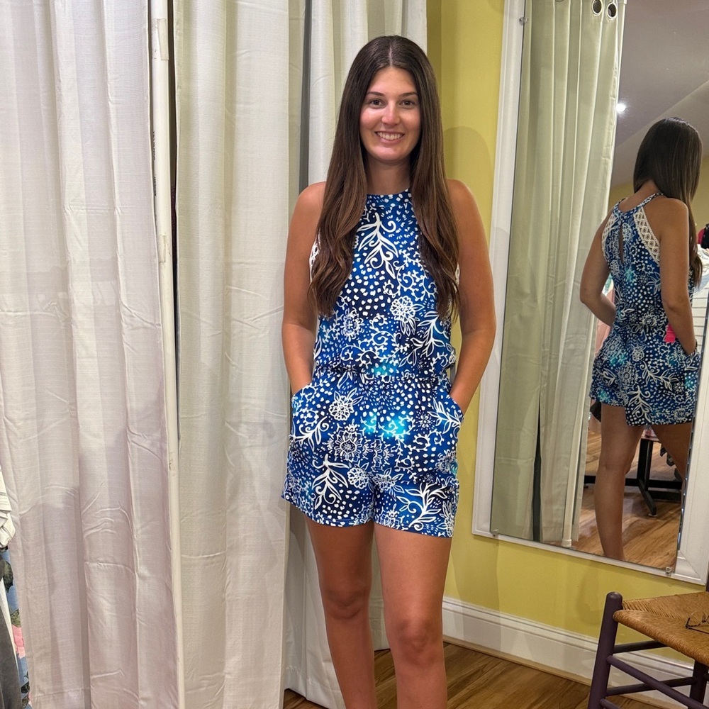 Aryeh Blue Floral Women's Romper